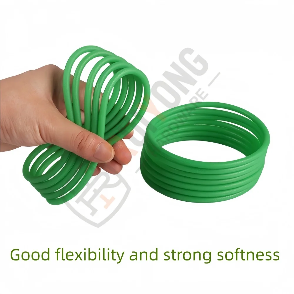 diameter 5mm, belt length 200-600mm O-shaped green PU polyurethane seamless splicing ring belt,