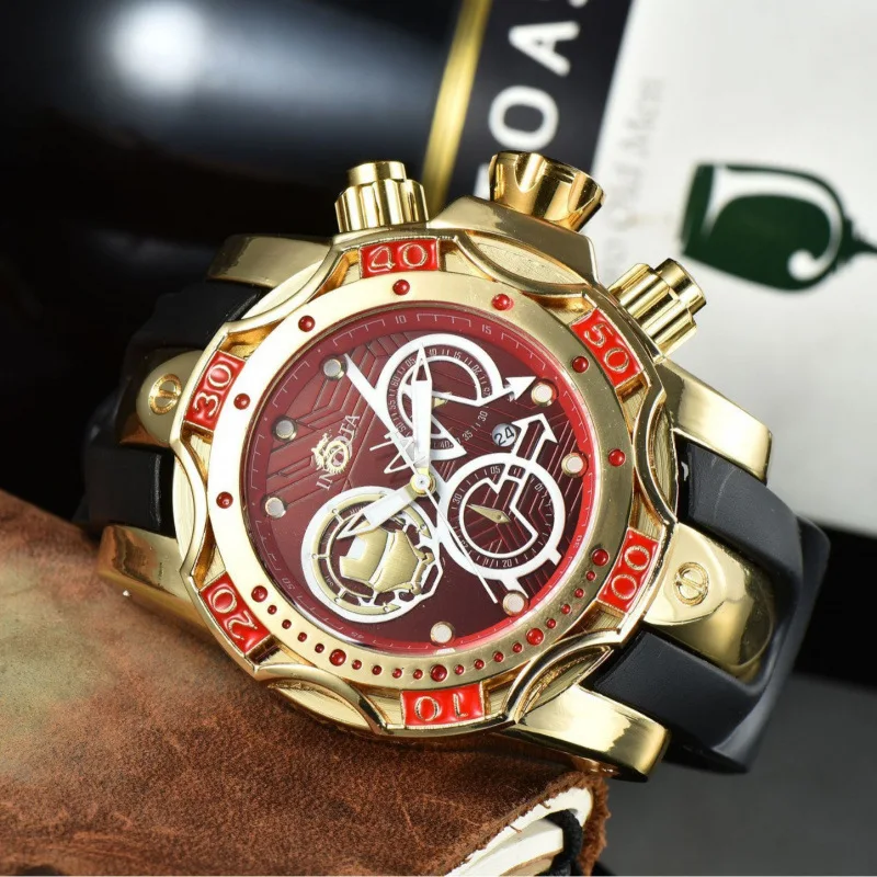 2025 ساعة جوكر ملونة للرجال من الفولاذ المقاوم للصدأ حركة كوارتز قرص قزحي الألوان مقاومة للماء مضيئة موضة عادية