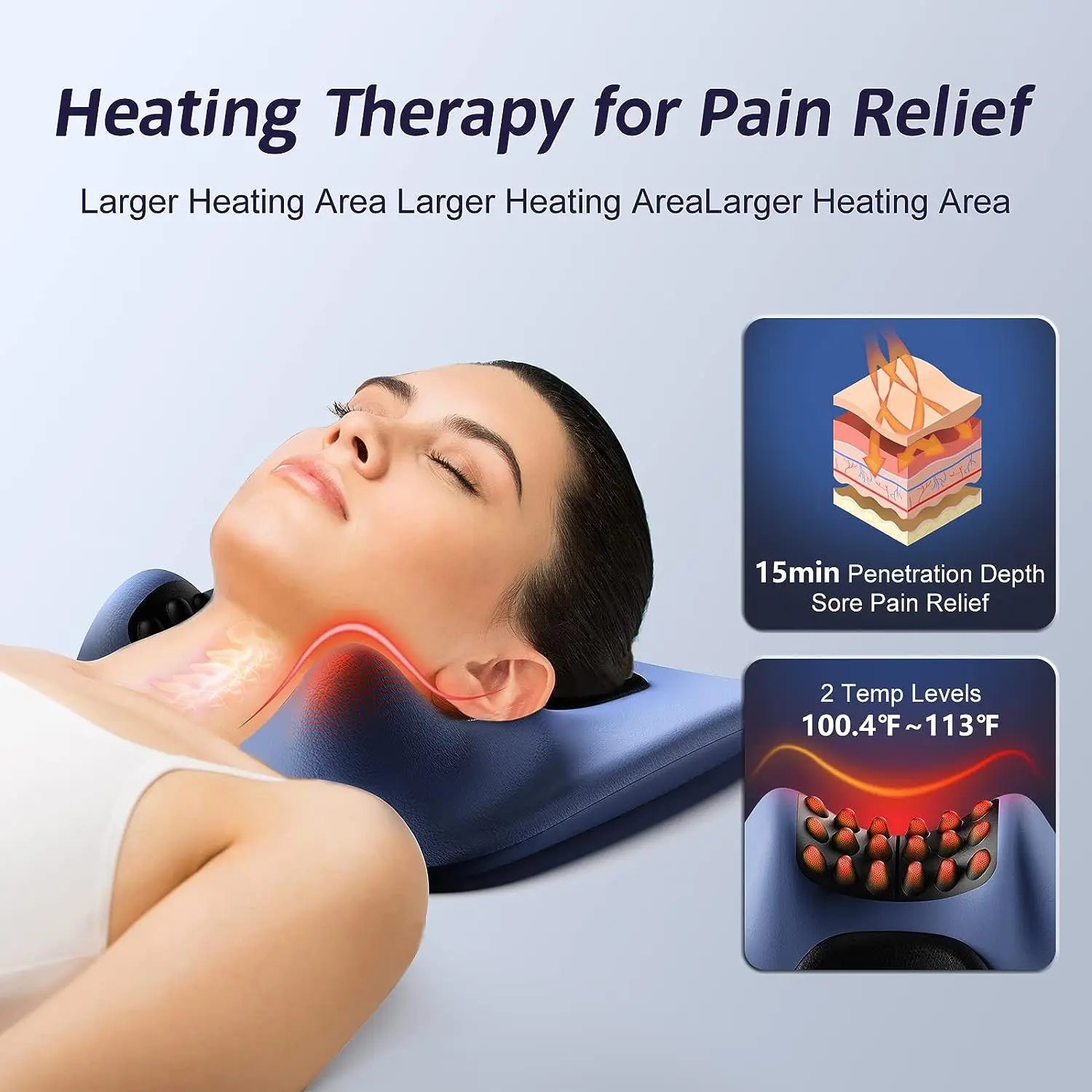 low frequency pulse heat compress cervical spine massage pillow Remote control operation Constant temperature hot