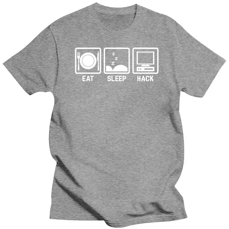 T-Shirt Fsociety Inspired New Brand T Shirt Men T-Shirt Fitness Casual top Eat Sleep Hack - Hacker Computer Programmer Gift Idea