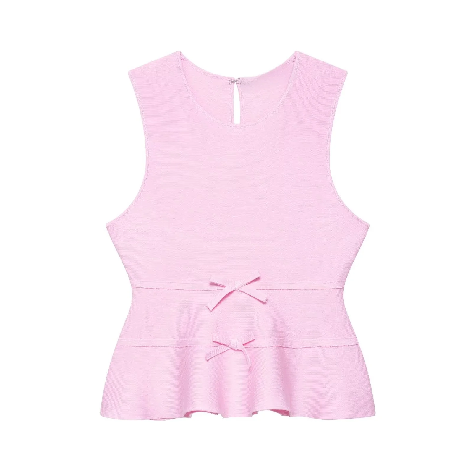 

PB & ZA Летний новый продукт, женская элегантная милая короткая юбка с бантом, декоративная вязаная майка