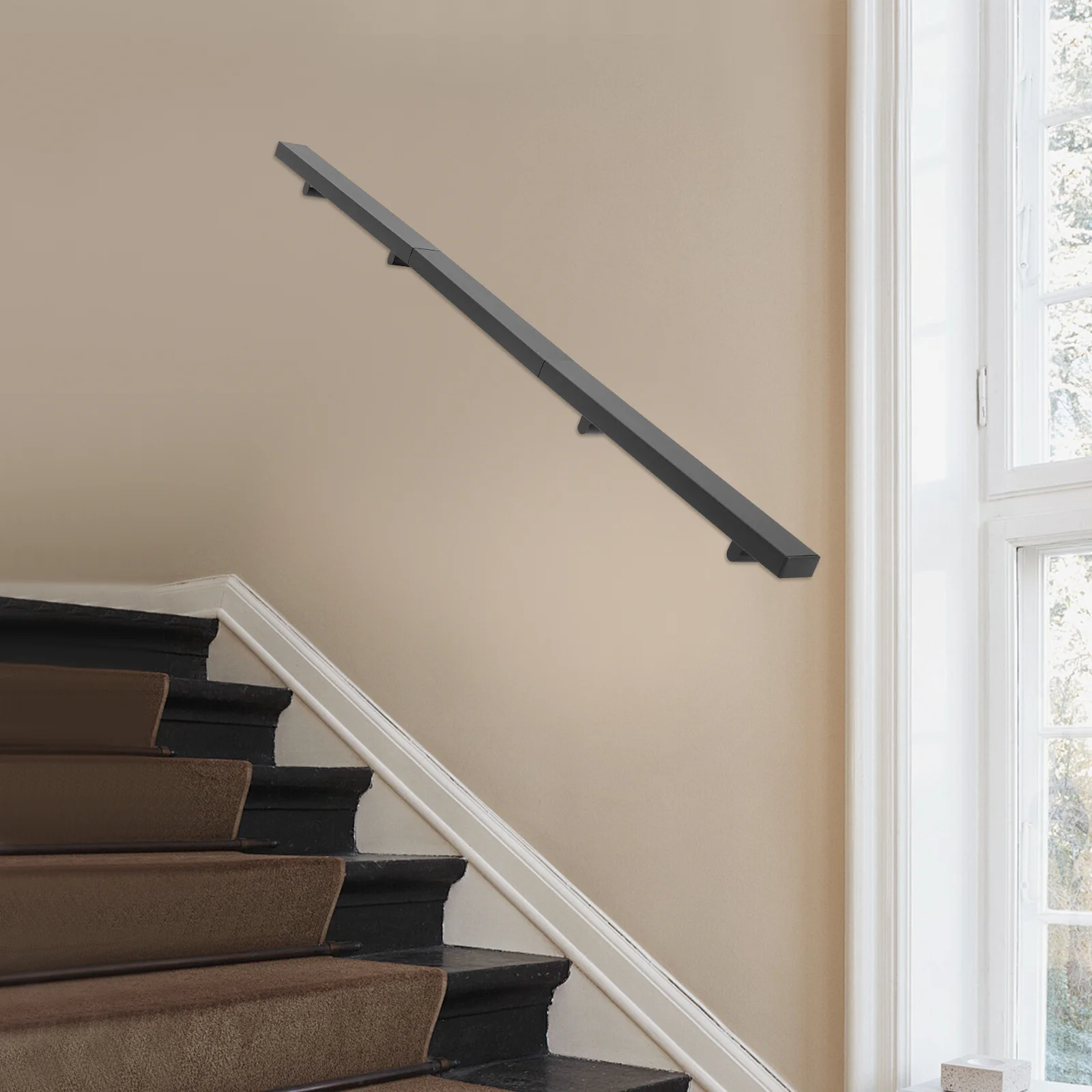 ระบบราวจับสแตนเลสขนาด 6 ฟุต |   ราวบันไดสําหรับงานหนักความจุ 200 ปอนด์สําหรับในร่ม/กลางแจ้ง