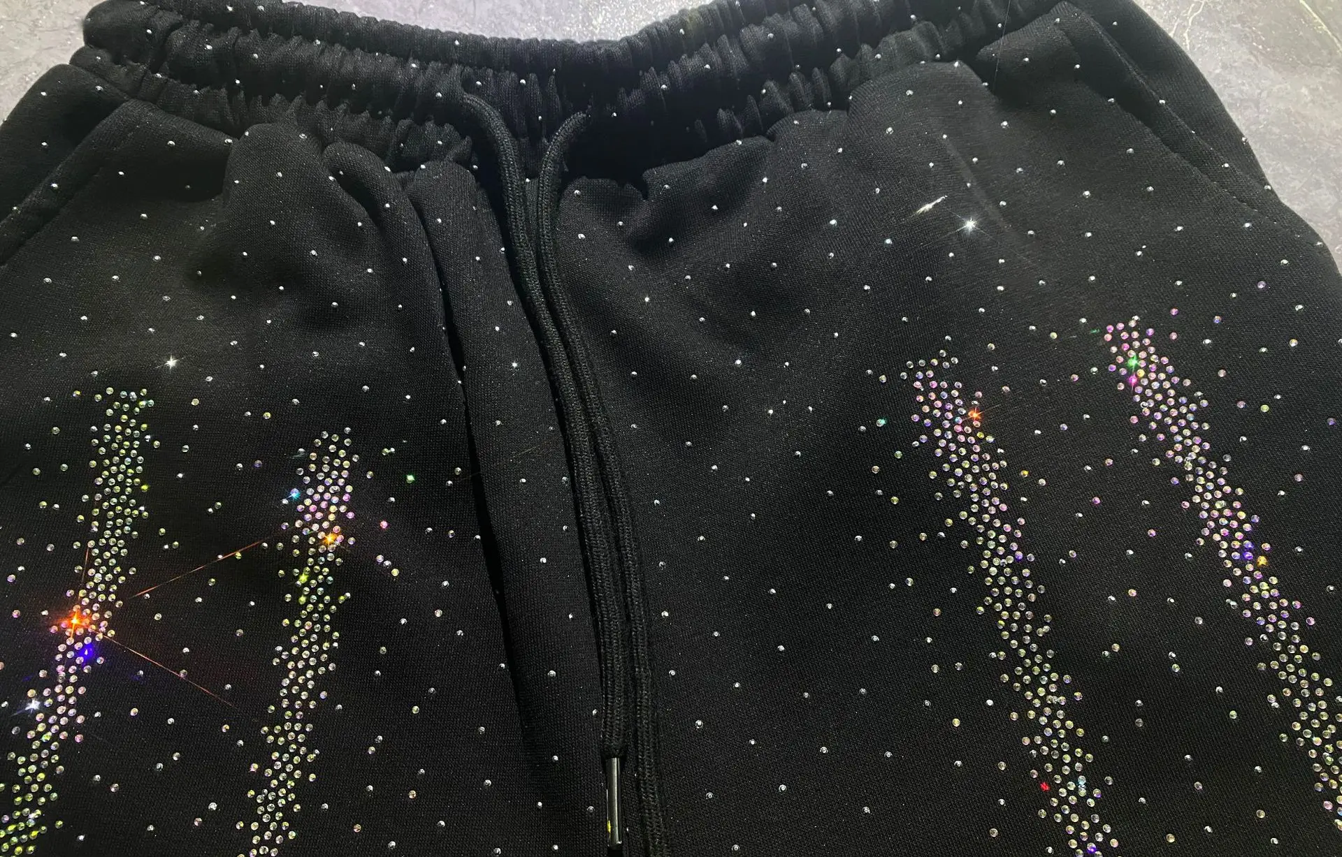 Pailletten Kapuzen Langarm Sweatshirt 2-teilige Hose Sets Frau japanische koreanische Mode lässig übergroße passende Sets Streetwear