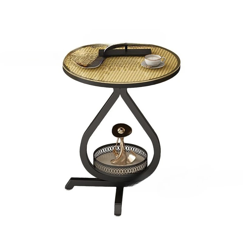 Retro rattan casual table and chair combination, wind balcony tea table and chairs, home lazy back chair