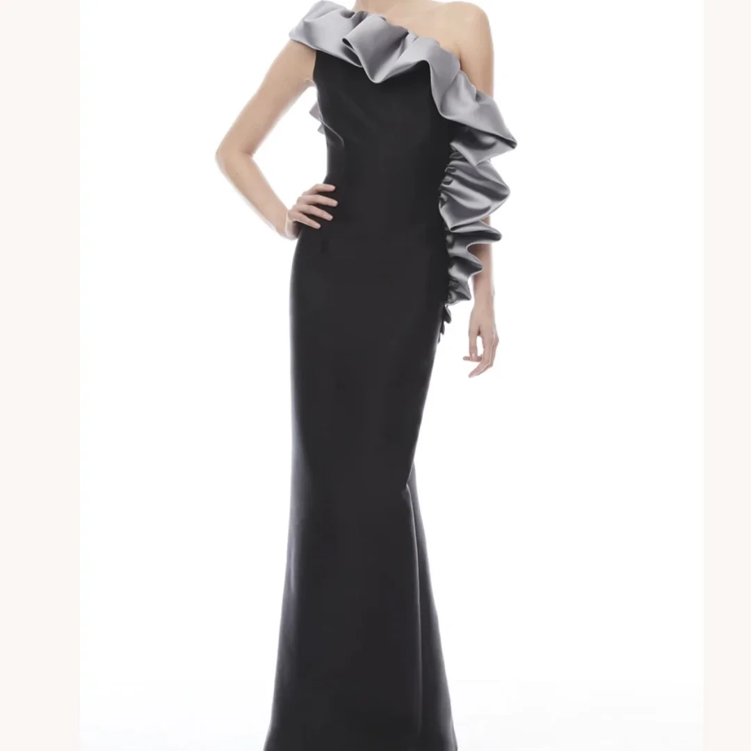 

Sexy A-Line Evening Dresses Occasion Formal Exquisite Prom Party Gowns Elegant One Shoulder Dress Women Customized