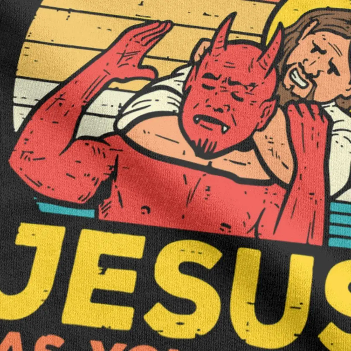 Jesus Has Your Back Jiu Jitsu Retro Christian T Shirts Women And Men Cotton Vintage Short Sleeve Tee