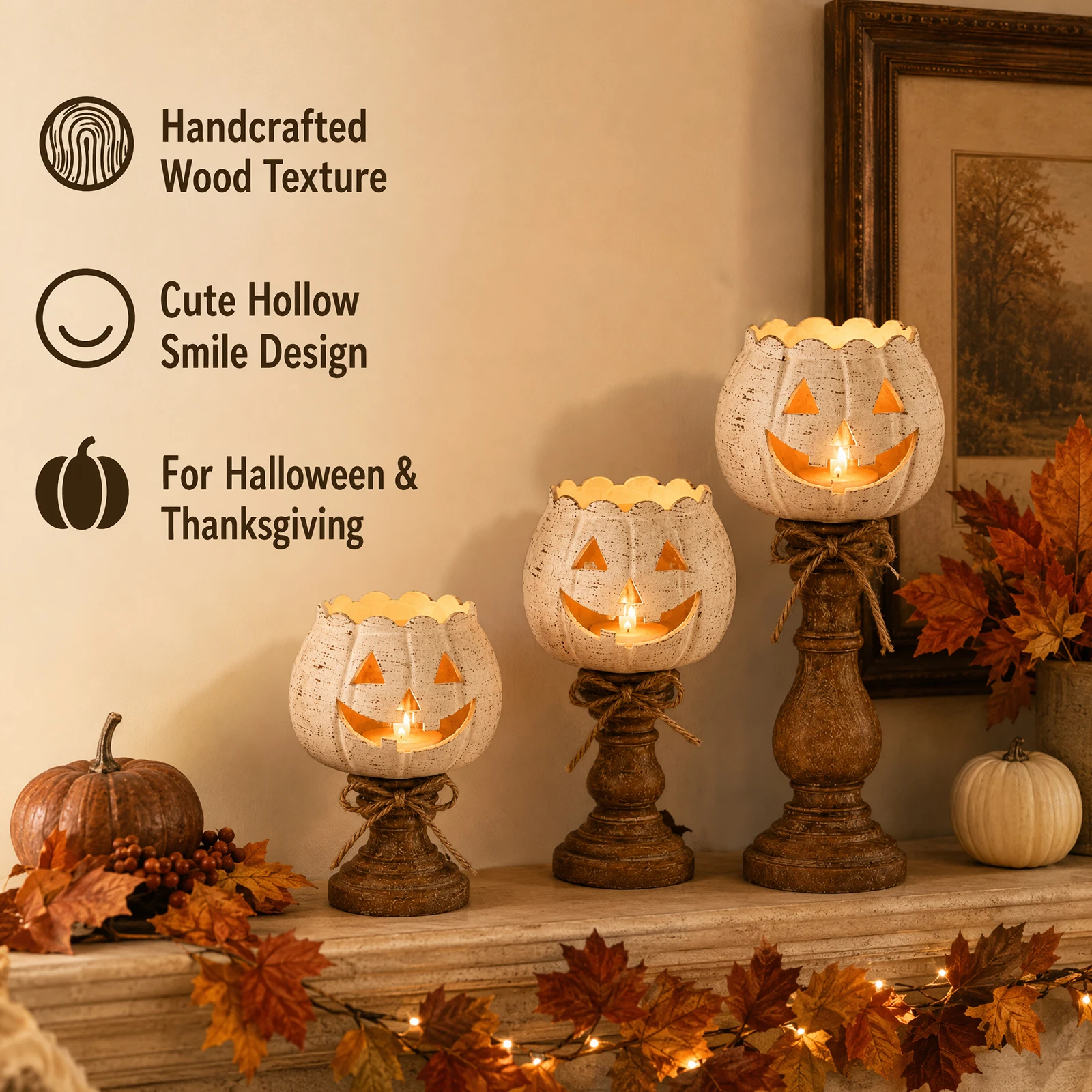 White Pumpkin Tea Light Candle - đánh giá và giá Candle Holder Set