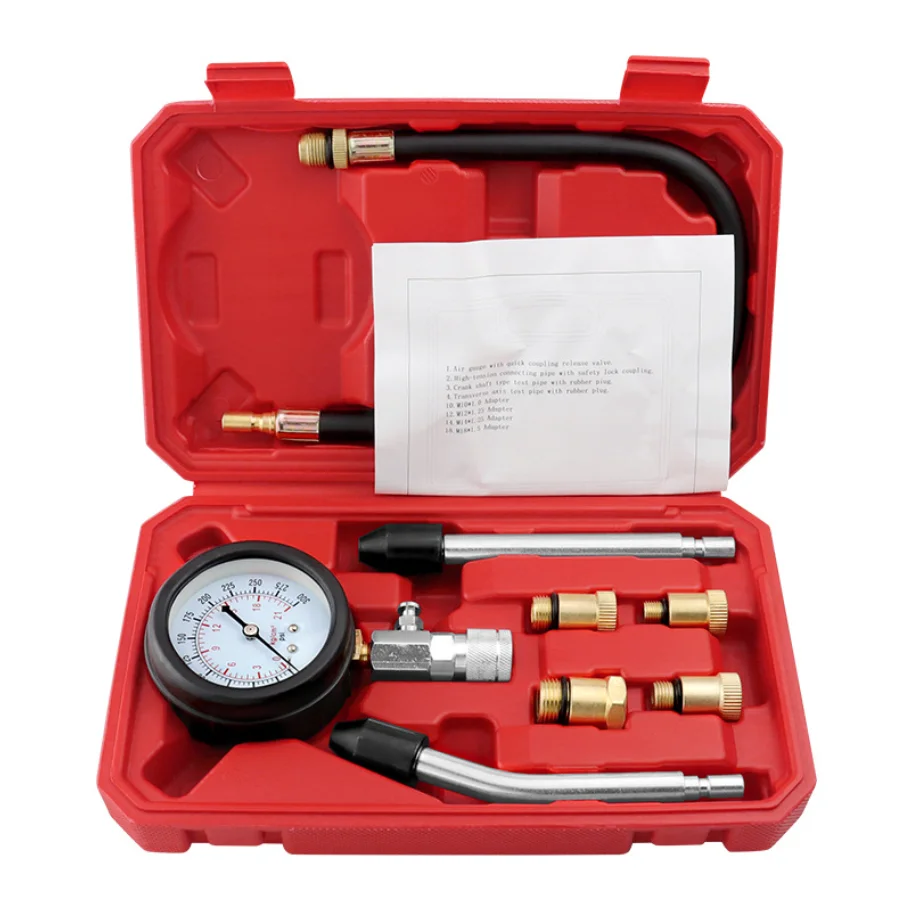 

Upgrade Professional Petrol Engine Compression Tester Kit 0-300 PSI Fuel Cylinder Pressure Gauge Tool Set for Car Motorcycles