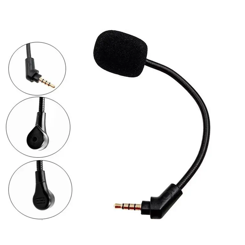 AA60 Replacement 3.5mm Mic Microphone for Kingston HyperX Cloud Flight Flight S Gaming Headset, Plastic Metal Headphones Mic