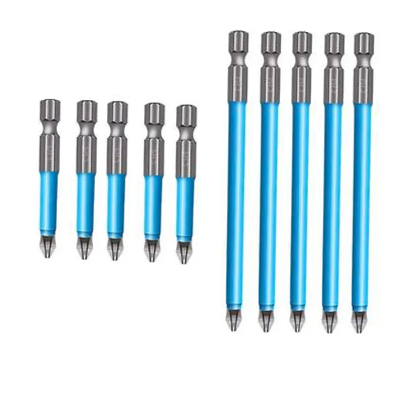 10pcs Magnetic Antislip Electric Screwdriver Set Drill Bits Precision PH2 Cross Head Power Tools Drive Impact 150mm+90mm