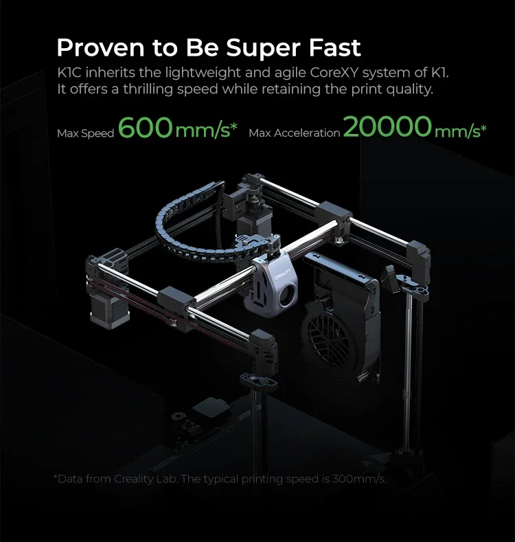 Creality K1C 3D Printer 600mm/s Auto Leveling Robust Direct Extruder Tri-High Speed Printing Upgrade K1 with AI Camera Printer view 3