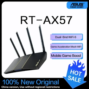 ASUS RT-AX57 Roteador para jogos Dual-Bnd WiFi 6 Aceleração de jogos Mesh WiFi, MU-MIMO, Boost de jogos para celular, streaming, jogos 8 principais vendas roteador gamer asus - №5