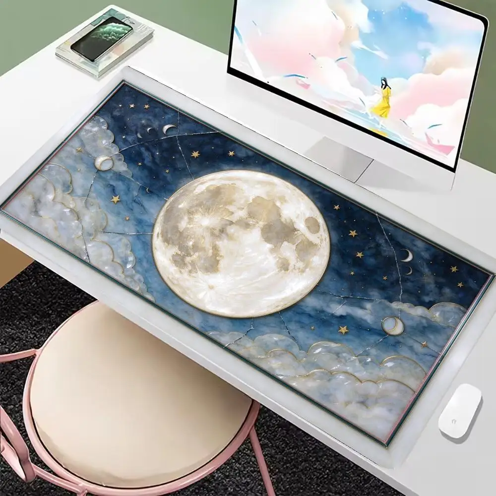 Lucky Home Decor Japanese Koi Fish Wave Mouse Pad Precision Tracking Non Slip Base Large Size Table Mat