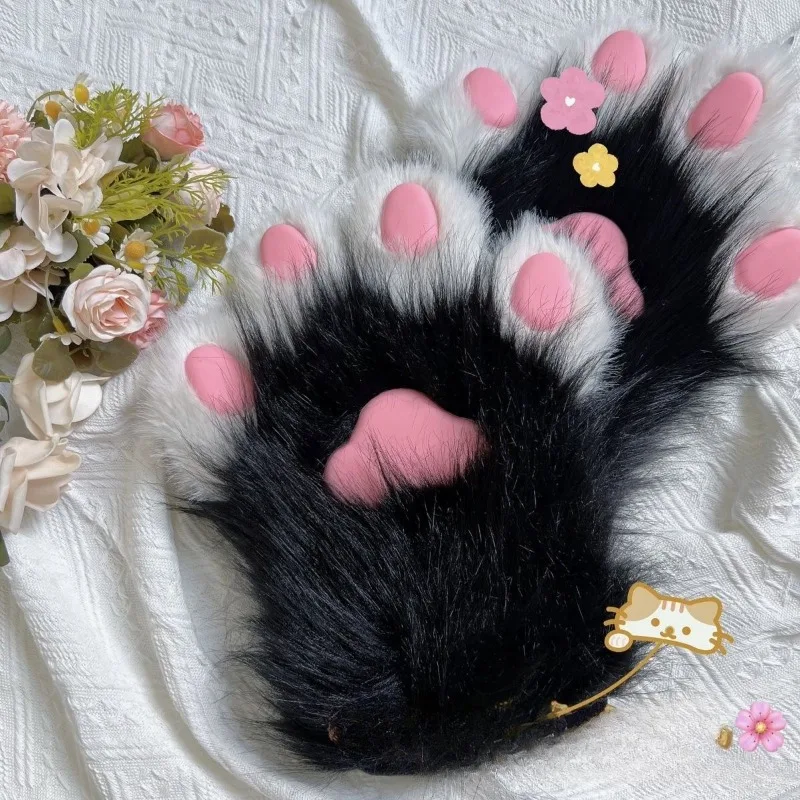 Halloween Beast Accessories Plush Meow Claw Fox  Gloves Cosplay Dropped Nails Manga Exhibition Program Performance Decoration