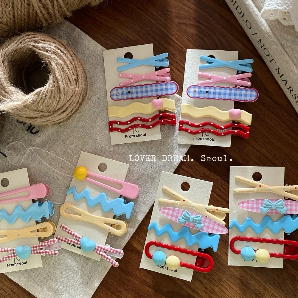 Acrylic Hair Clip Kit Pink Bow Colorful Sweet Style for Women Summer Daily Wear Premium High Quality Non Slip Soft