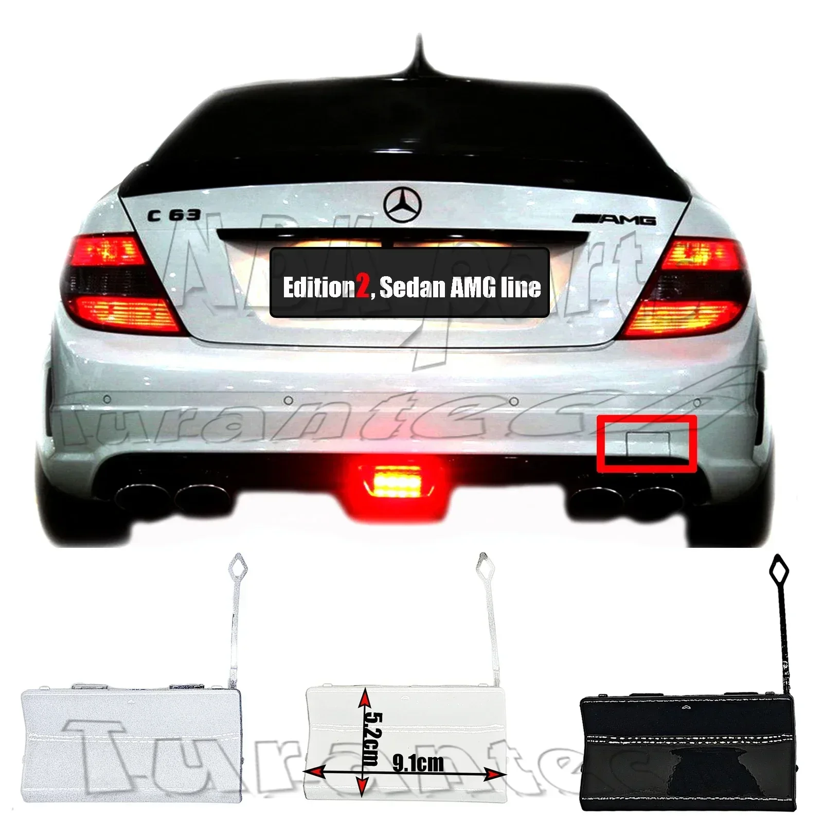 

A2048850226 Fit 07-10Mercedes-Benz C W204 Sedan180 200 220 230 250 280 300 320 350 amg pkg Rear Tow Cover