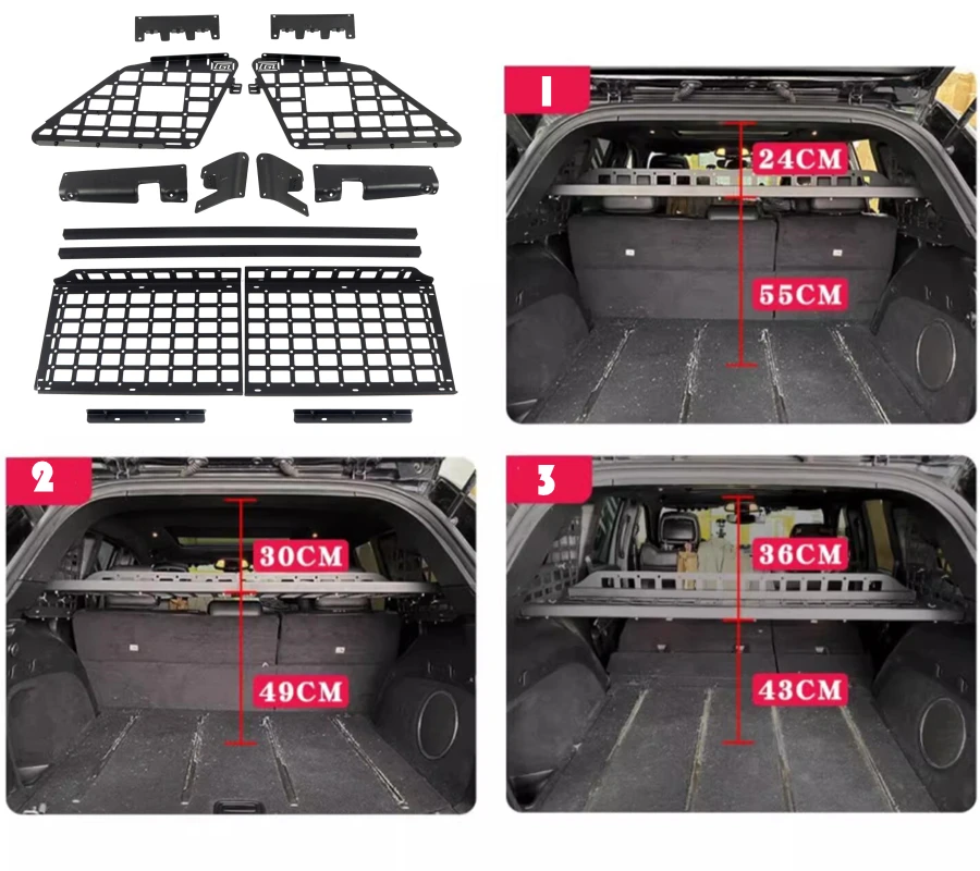 

Fit for Jeep Grand Cherokee WK2 2011-2021 Rear Trunk Cargo Shelf Storage Racks Molle Panel