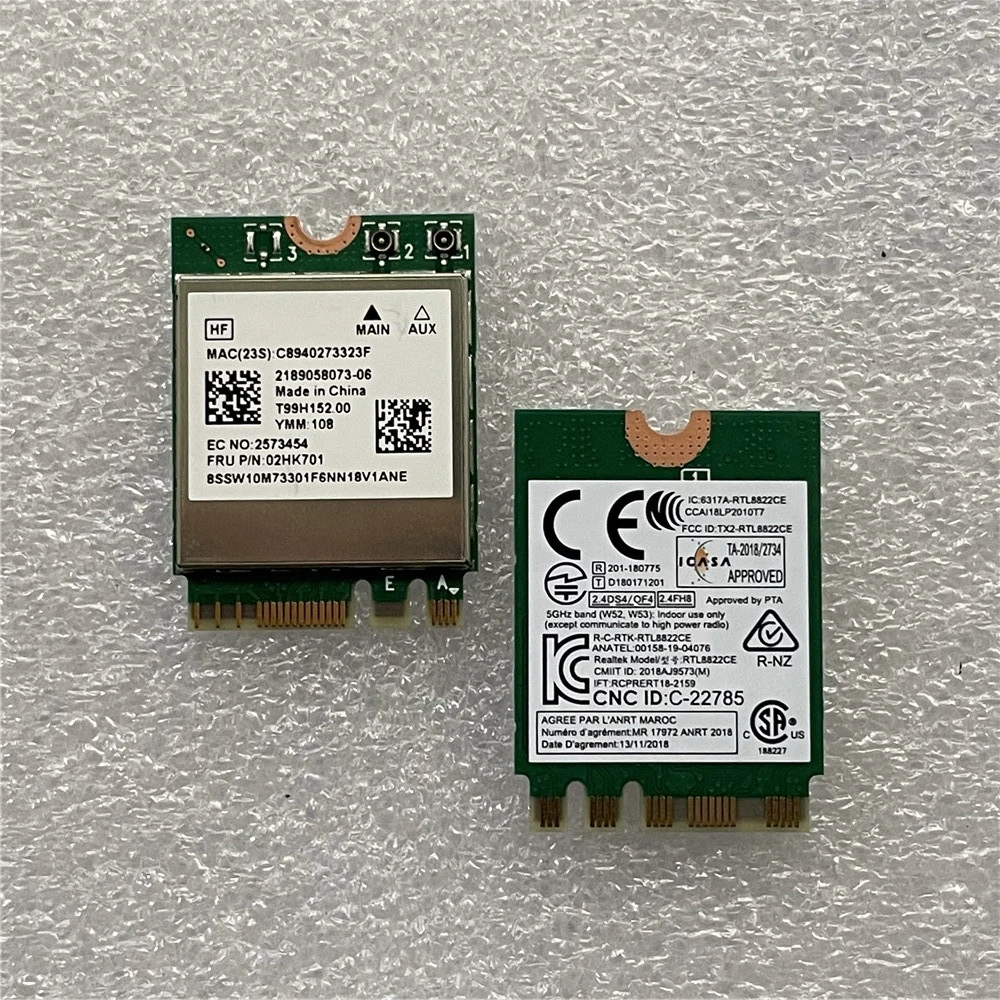 Rtl8822ce 8822ce 802.11ac wi-fi sem fio 867mbps bluetooth 5.0 ngff fru 02hk701 placa de rede for lenovo ideapad thinkpad e14 e1