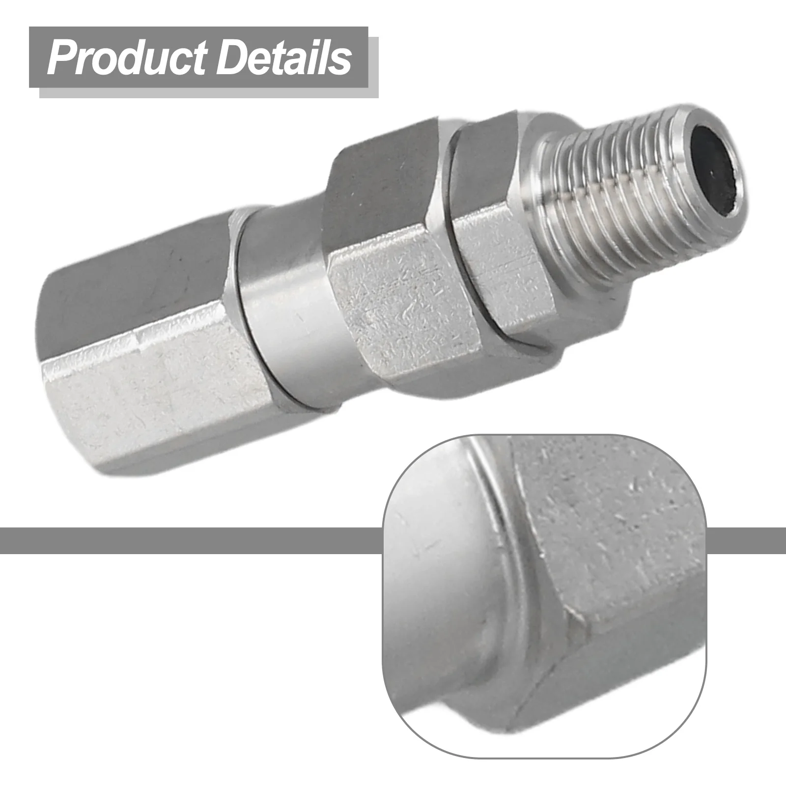 غسالة الضغط من الفولاذ المقاوم للصدأ، دوران 360 درجة، سهل التوصيل، خيط ذكر لتجربة اتصال الخرطوم #4