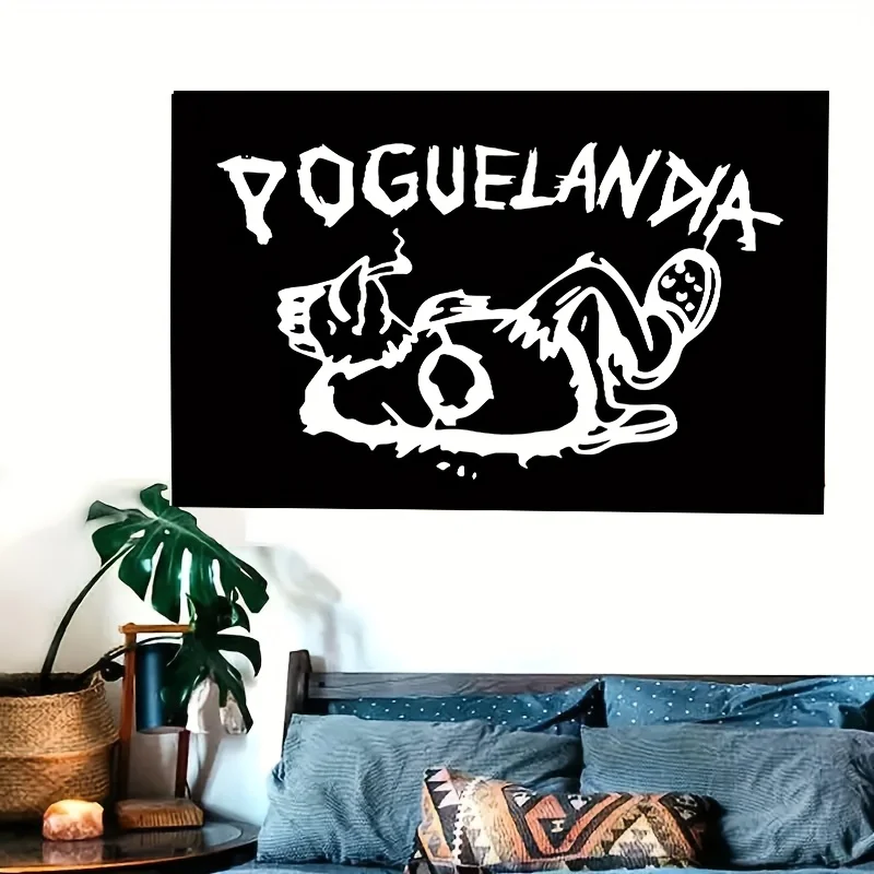 1pc, Poguelandia Flag, Outer Banks Funny Poster Durable Cave Wall Flag , Suitable For University Dormitory Room, BedRoom