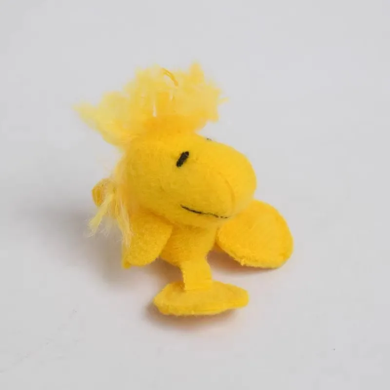 10 peças 4cm bonito os amendoim snoopy woodstock pássaro brinquedos de pelúcia boneca animal bonito