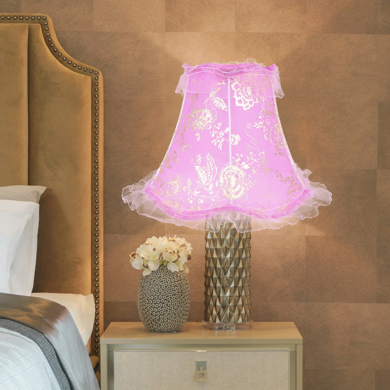 

Retro Lampshade Table Hotel Floor Small Vintage Desk Hollow Carving Fabric Pendant Light Replacement Shades
