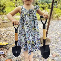 Pelle à vecen métal avec manche en bois pour enfants, mini pelle à neige, jardin de plage, plein air