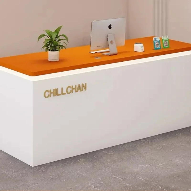 

Luxury Modern Reception Front Small Desk Decorations Display Reception Desks Counter Mostrador Negocio Commercial Furniture