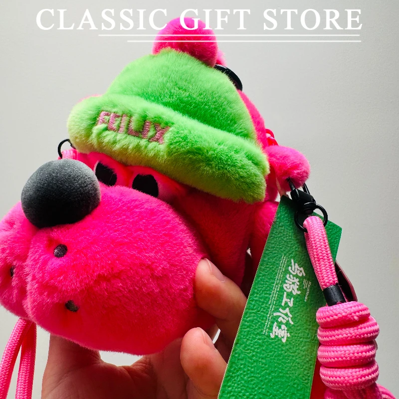 Original Creativity Cartoon Pink Dog Bag Cute Soft Plush Doll Girls Gift  Coin Purse Plush Toy Backpack Girls Birthday Gift