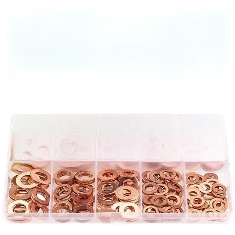 Copper Sealing Washer Set 228pcs DIN440 M5 for m6 M8 for m10 Flat Washers for Reliable Fastening in Harsh Environments