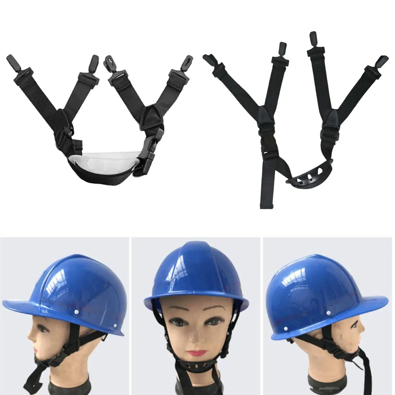 Helmet Chin Strap Adjustable Y Shaped Easy to Install Black Durable