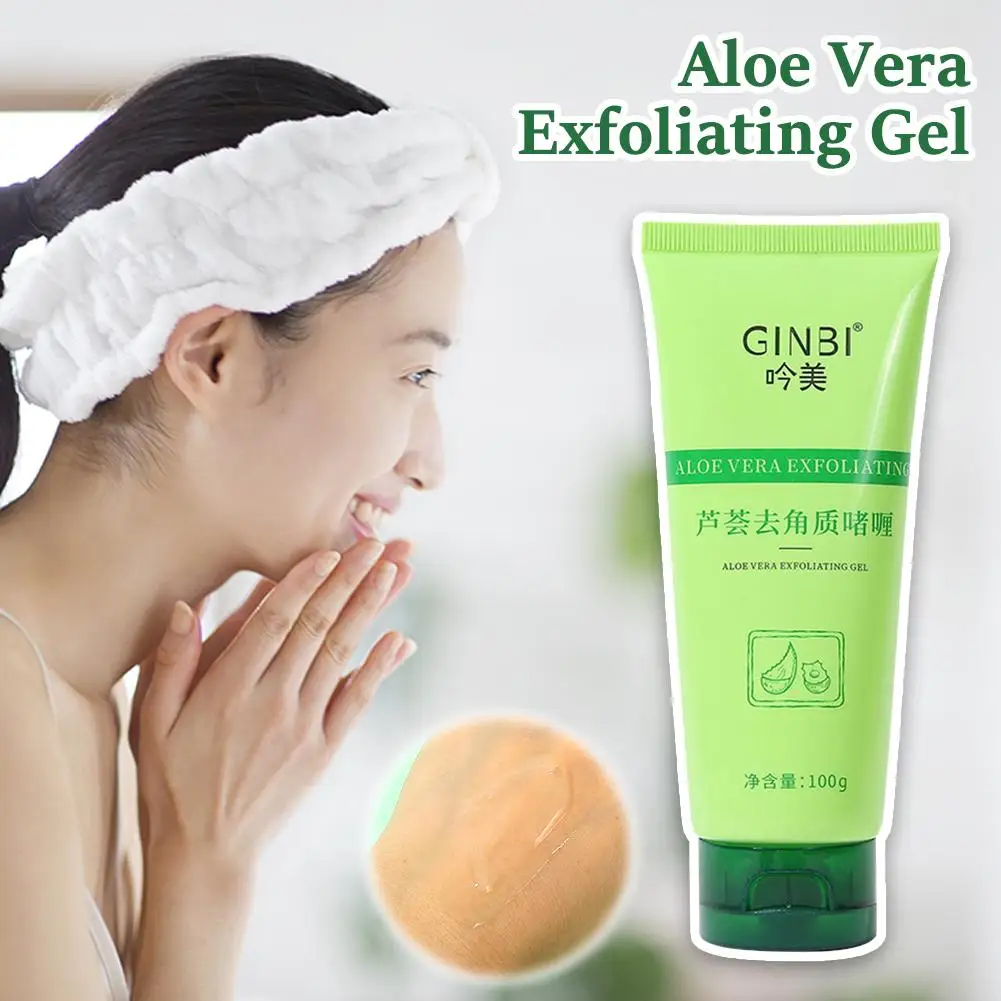 100g Aloe Vera Exfoliating Gel Face Scrub Peeling Oil Control oil Whitening Product Refreshi Gel Moisturizing Care Body C4Z1