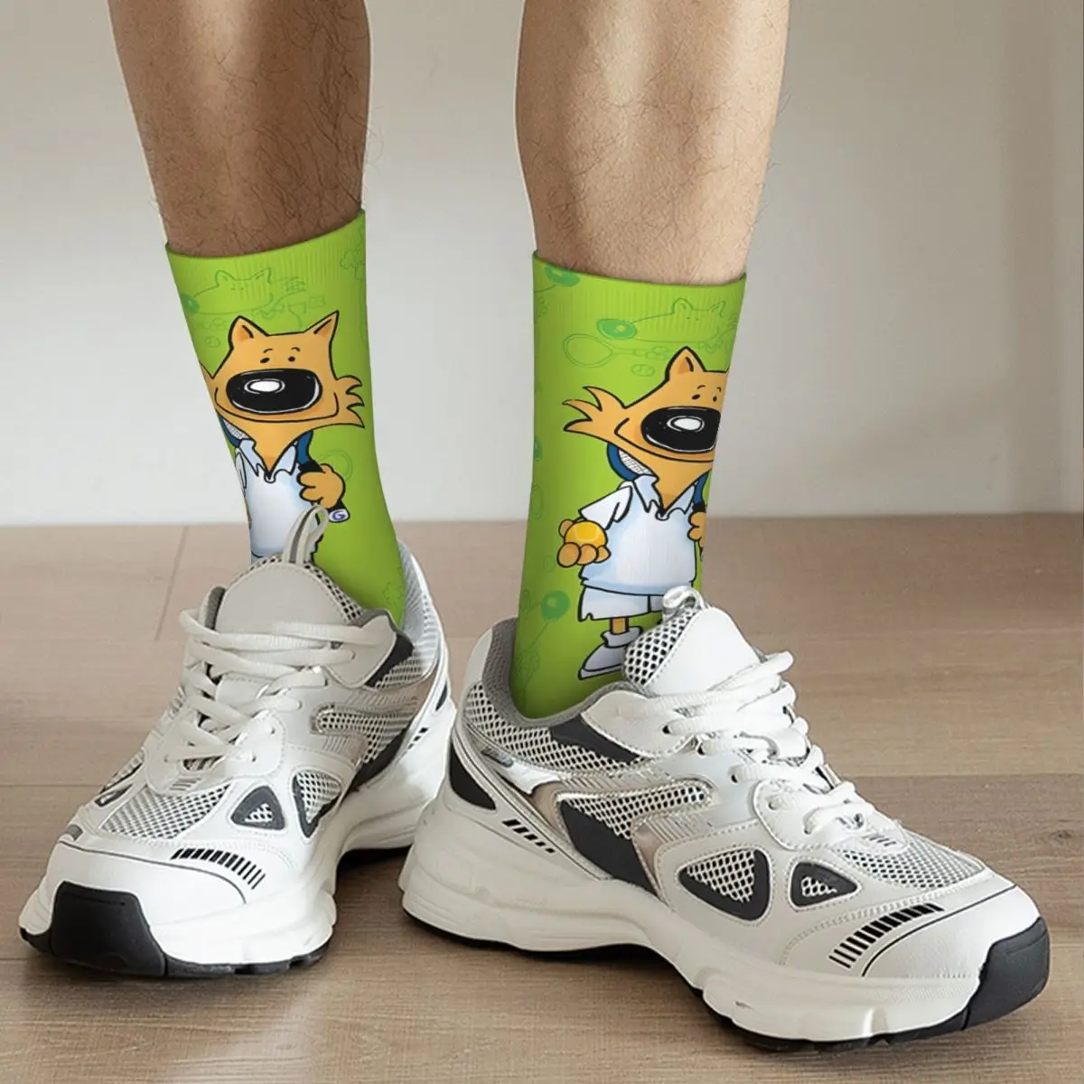 Lustige glückliche Tennis Herren Socken Retro Harajuku G-Guy Füchse Hip Hop Neuheit Muster Crew verrückte Socke Geschenk gedruckt