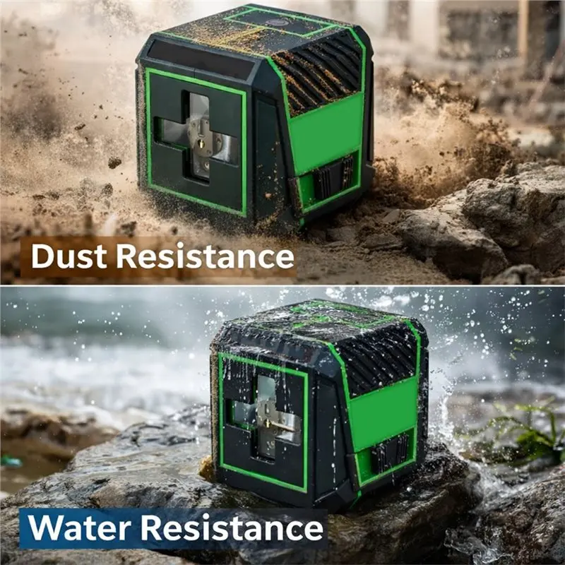 B62B Laser Level Self-Leveling 2 Lines Green Cross Line Measurement Tool for DIY Construction Home Improvement