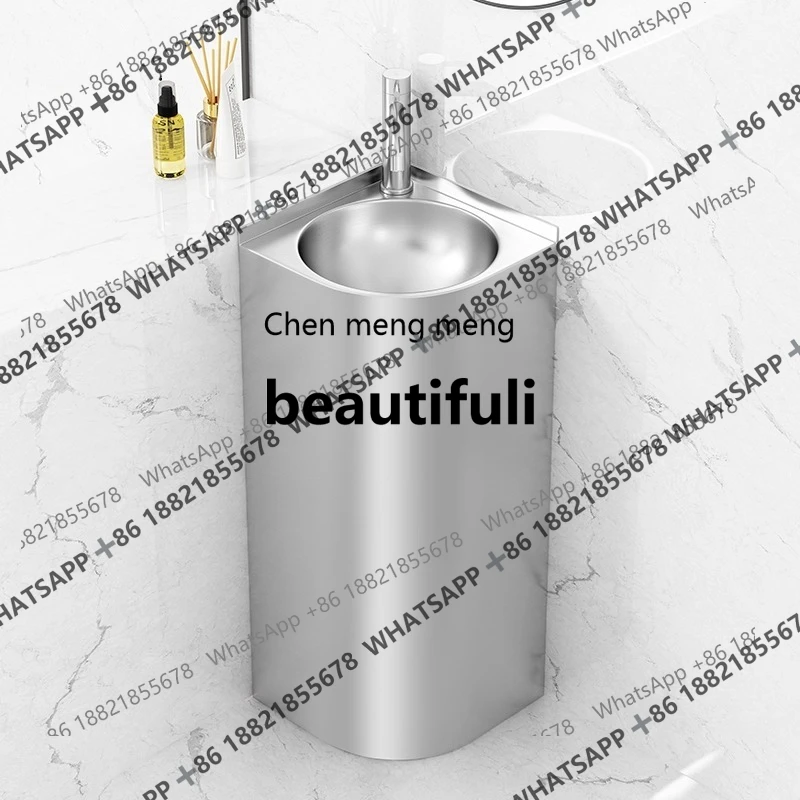 

X Stainless steel column basin floor, balcony washbasin column, bathroom integrated washbasin