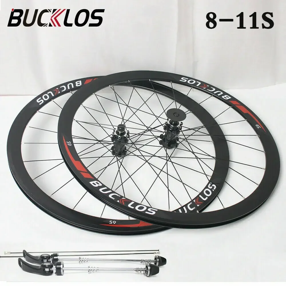 

BUCKLOS Carbon Hub Road Bike Wheelset Ultralight 700C Bicycle Wheel Set 8/9/10/11 Speed Road Bike Wheels with Quick Release