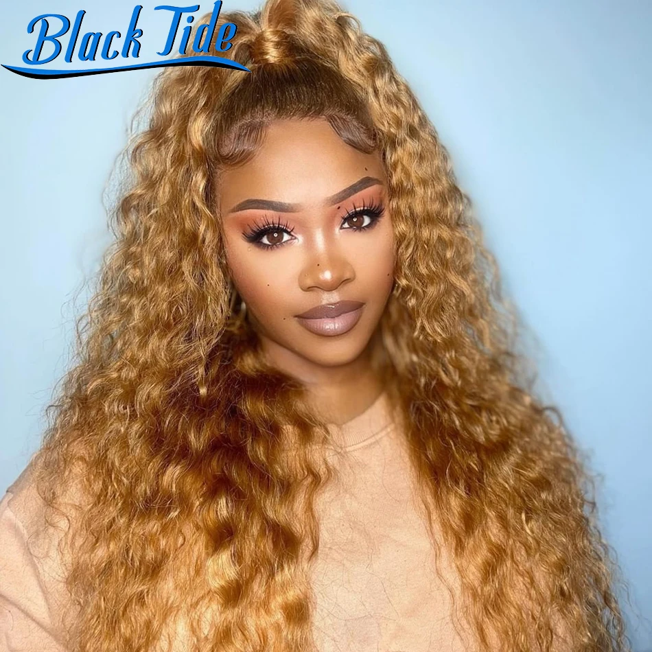 

Ginger Lace Front Wig Kinky Curly Wig 180% Remy 13x4 HD Transparent Lace Frontal Wig Preplucked Honey Blonde Lace Front Wigs