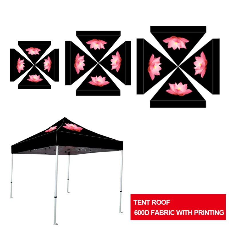 2*2M To 6*6M Roof Canopy Customized Logo Customized Color Full Printing Hot Sell For Small Tent And Large Outdoor Canopies