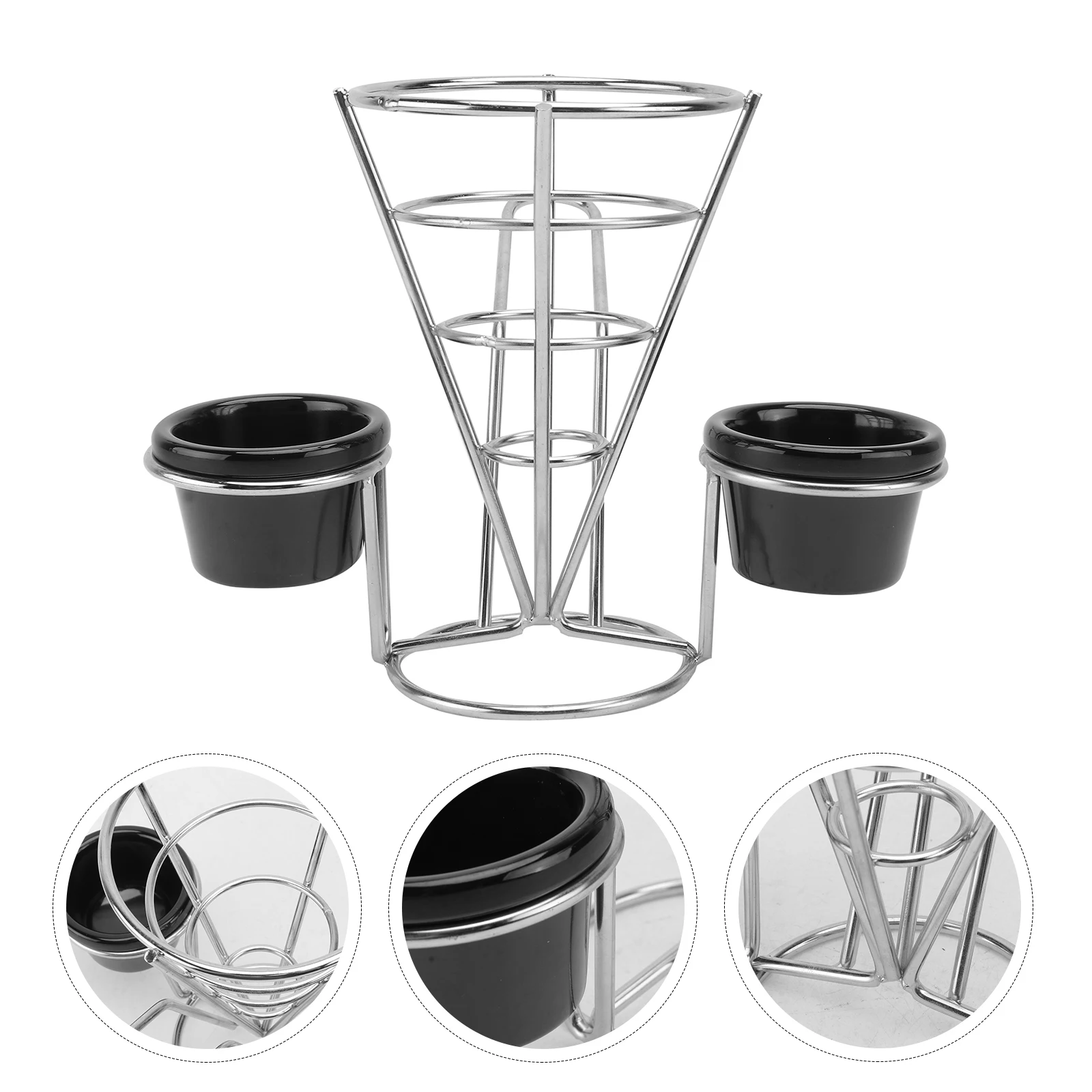 

French Fries Rack Stainless Steel Frying Basket Storage Container Snack Holder Display Stand Kitchen Utensil Home Restaurant