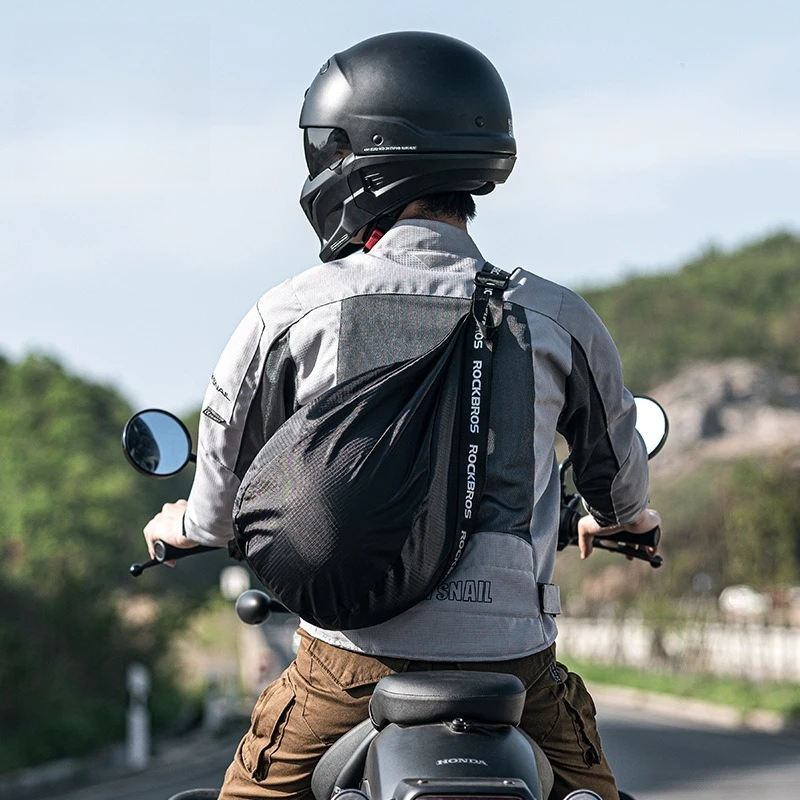 Motorcycle Helmet Bag, Portable Backpack Storage Bag, Mesh Pocket for Storing Items, Motorcycle Electric Bike Commuting Backpack