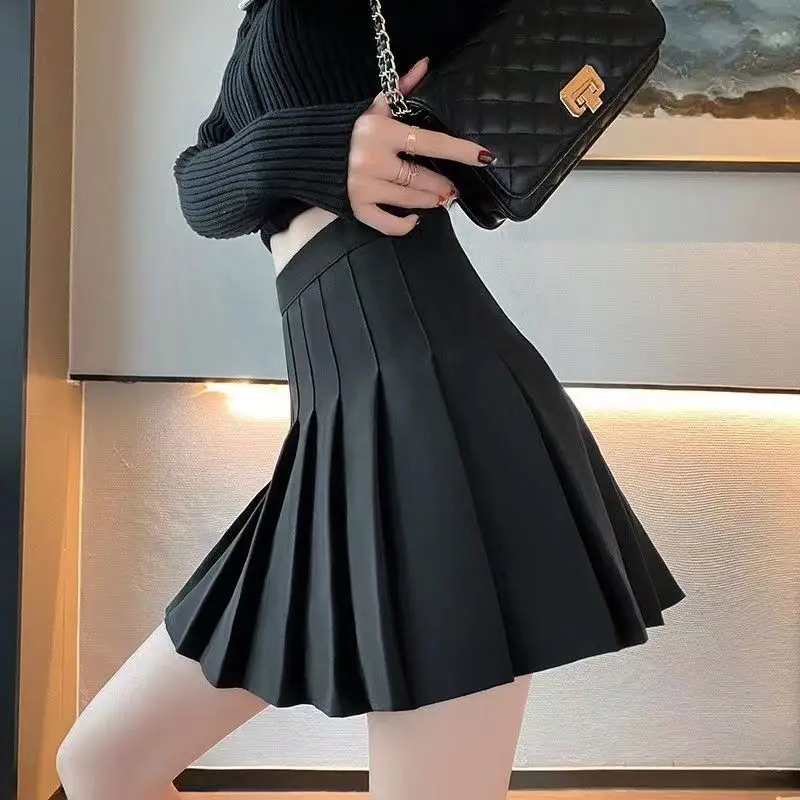 Frauen Falten röcke Sommer hohe Taille Reiß verschluss Tanzrock y2k jk süße Mädchen Miniröcke schwarze Studentin eine Linie Shorts Mode