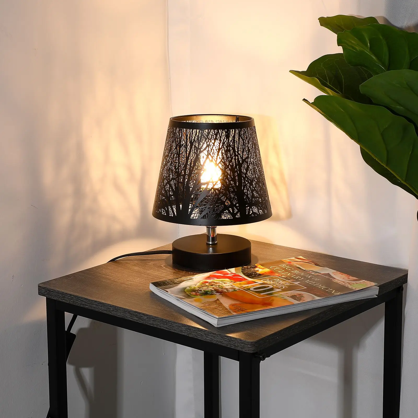 

Iron Lampshade E27 Socket Black Bedroom Lighting 4cm Hole Metal Tree Dustproof Practical Home Decor Lamp Shades