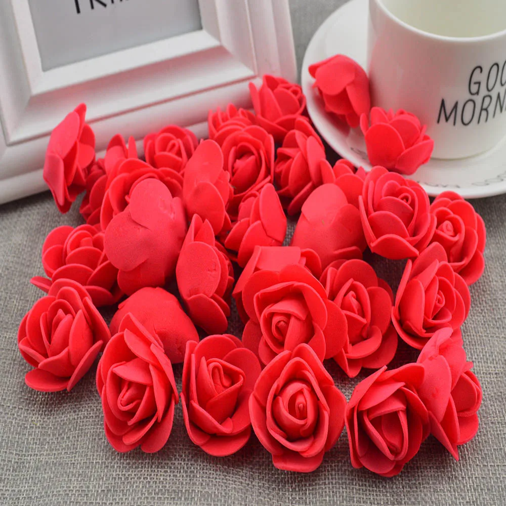 100 stücke Künstliche Blumen Günstige PE Schaum Rosen Kopf Gefälschte Bär Handgemachte Hochzeit Hause Dekoration für Sammelalbum Geschenk Box Diy kranz – Detail 2