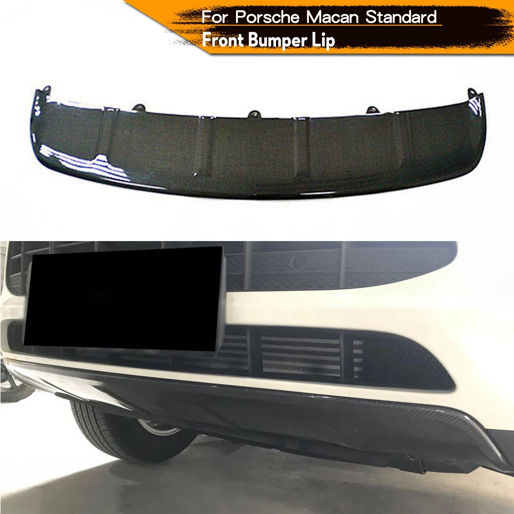 Zderzak przedni Spoiler wargowy Splitters dla Porsche Macan Standard 2014 2015 2016 2017, osłona przedniego zderzaka z włókna węglowego
