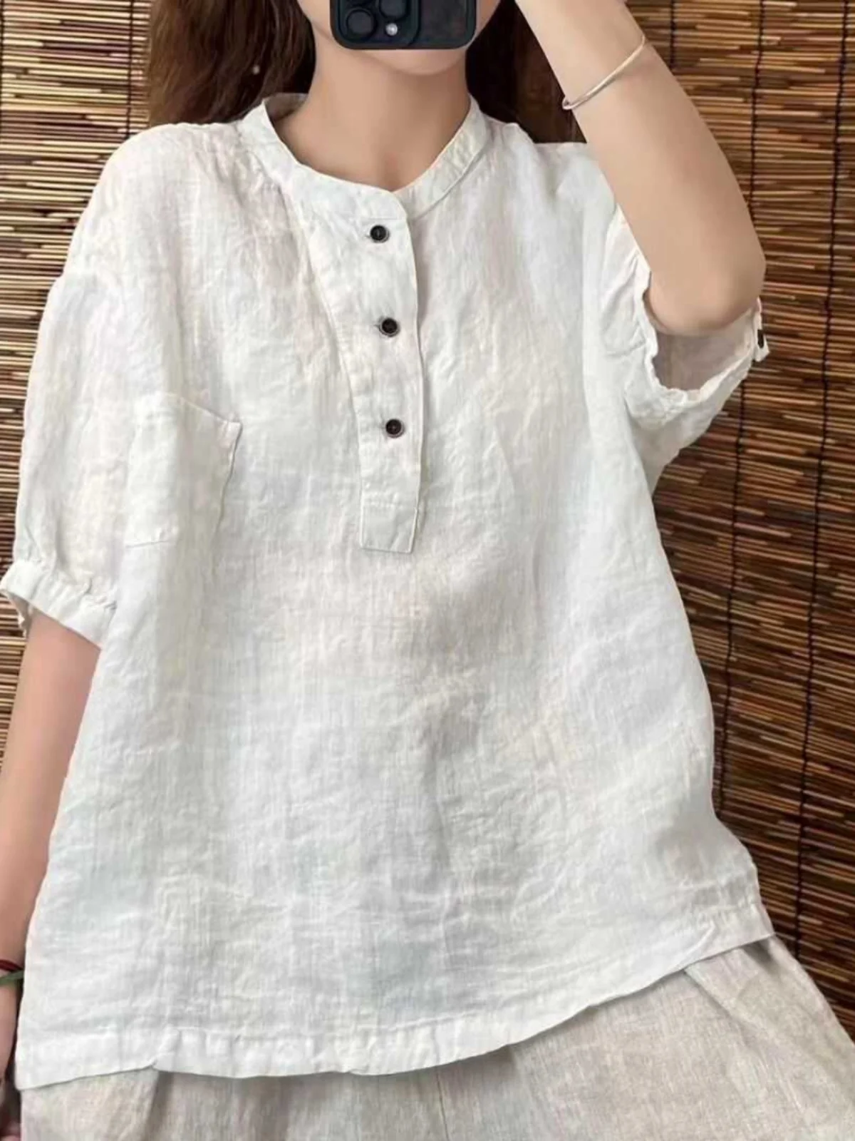 

Повседневная свободная льняная футболка irt, женская летняя тонкая льняная футболка ort Sve, универсальный топ, удобный крой, круглый...