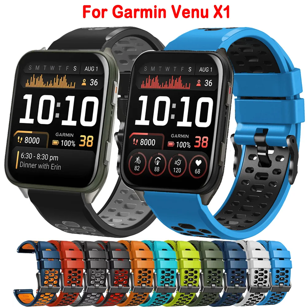 

Ремешок для часов Garmin Venu X1, спортивный силиконовый браслет Venu X1, ремешок для часов Ticwatch Pro 5/5 Enduro/Zeblaze Ares 3, браслет