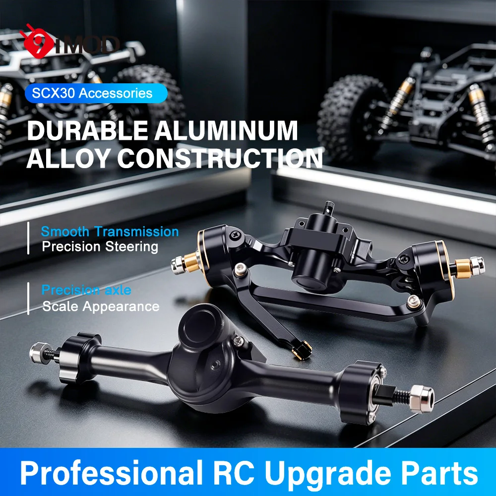 

9IMOD SCX30 Front and Rear Axles Set Aluminum Brass Upgrade for Axial SCX30 RC Crawler Truck Portal Axle Replacement Parts