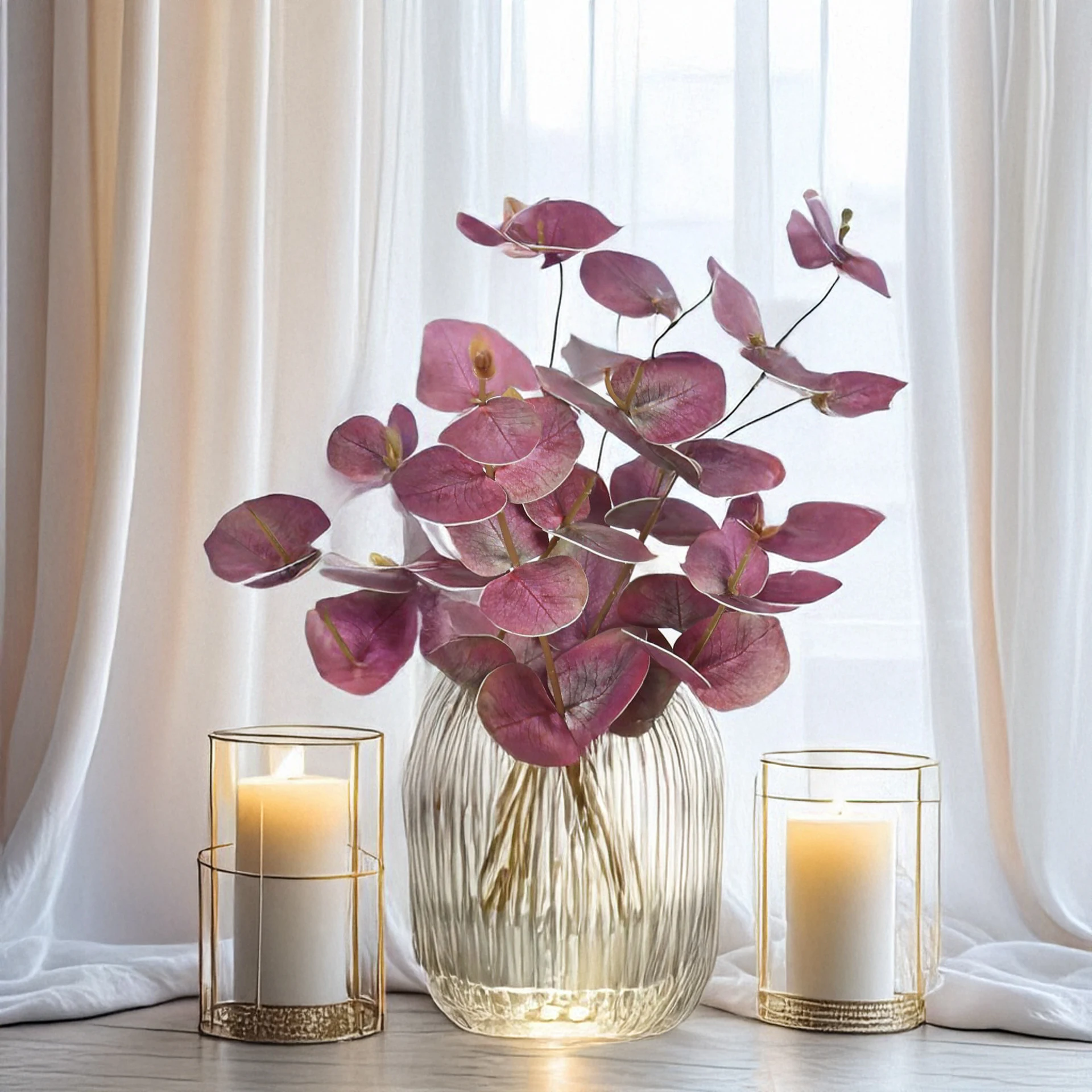 20 بوصة أوراق الأوكالبتوس الاصطناعية فو الخضرة نبات الدولار الفضي لديكور المنزل ترتيب الأزهار الجدول الديكور