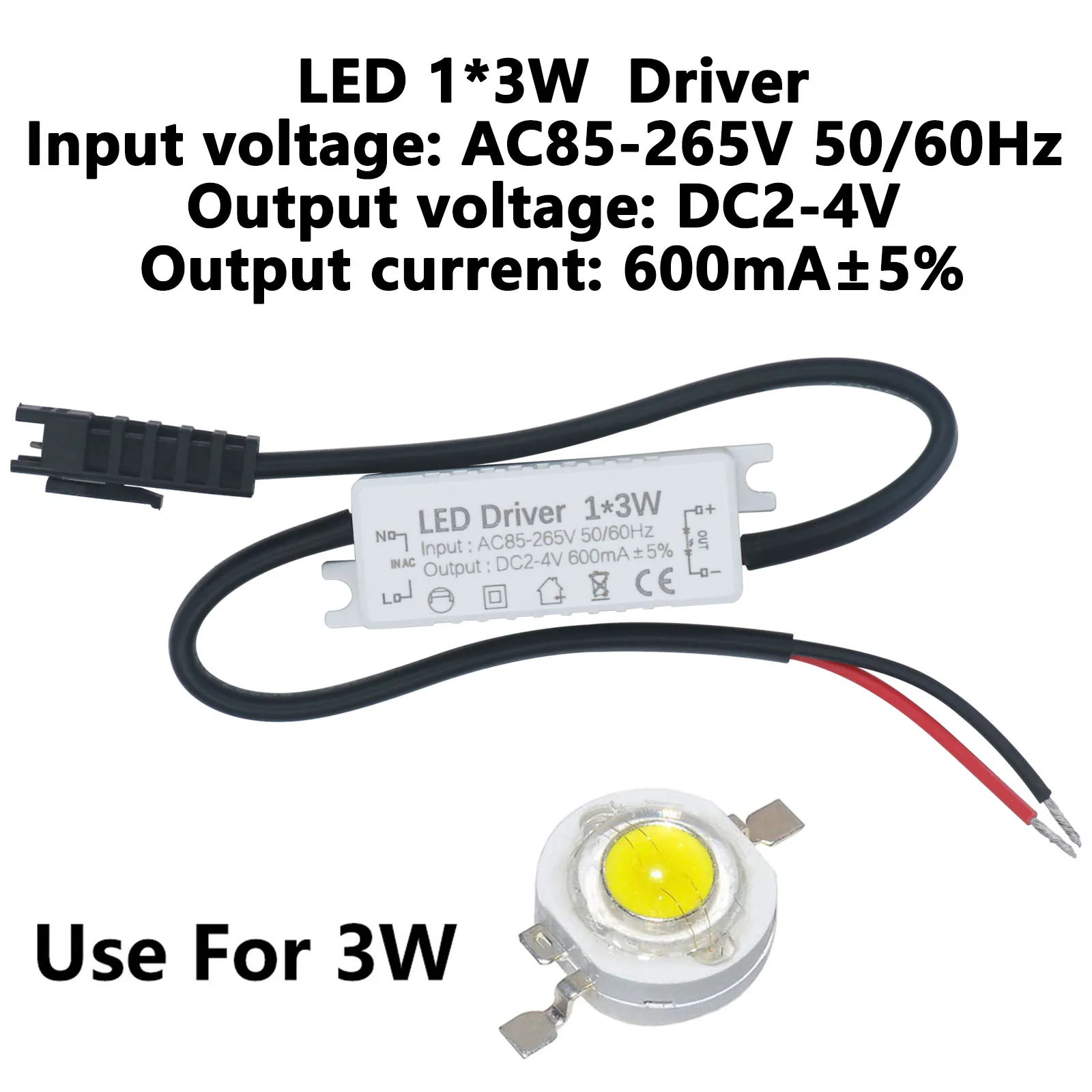 

50pcs 1*3W DC2-4V 600mA