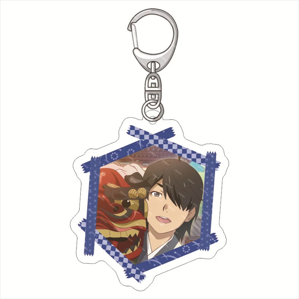 Anime Senjougahara Hitagi KeyChain Women Monogatari Series 2nd Season for Men Hanekawa Tsubasa Key Ring Acrylic Pendant Gift